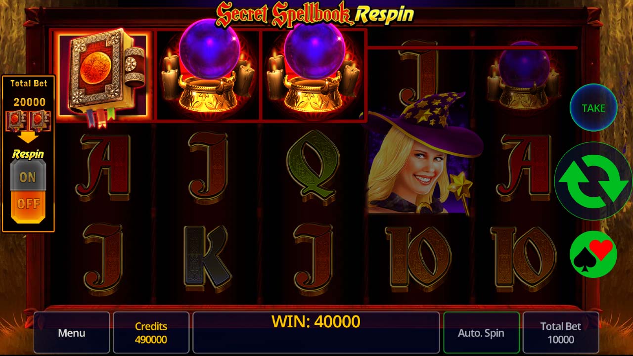 Secret Spellbook Respin slot