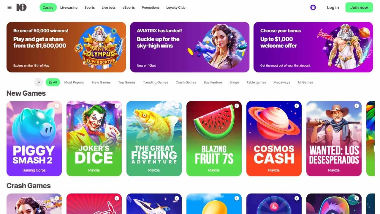 10bet Casino - April 2025 Trending Online Casinos