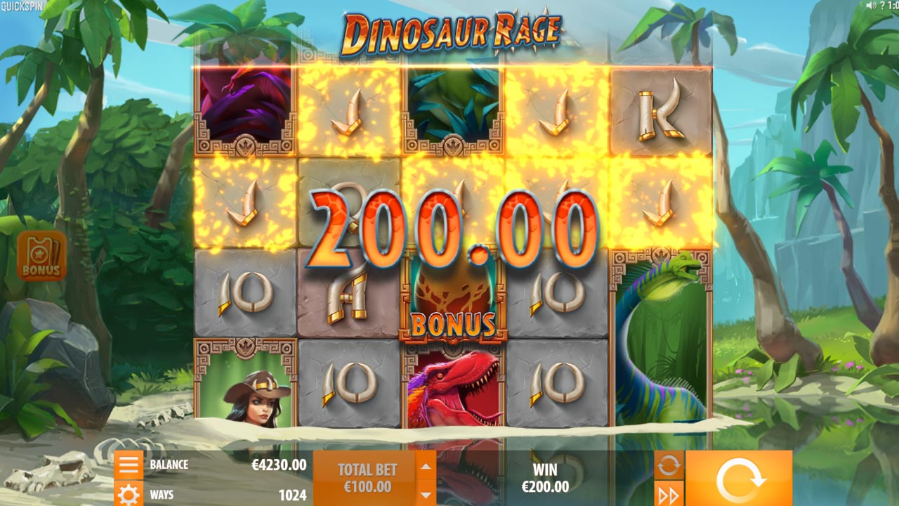 Dinosaur Rage online slot by Quickspin
