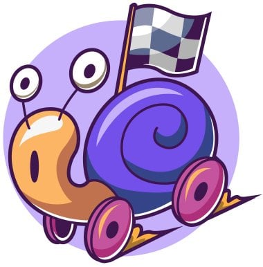 Racing Snail with Checkered Flag