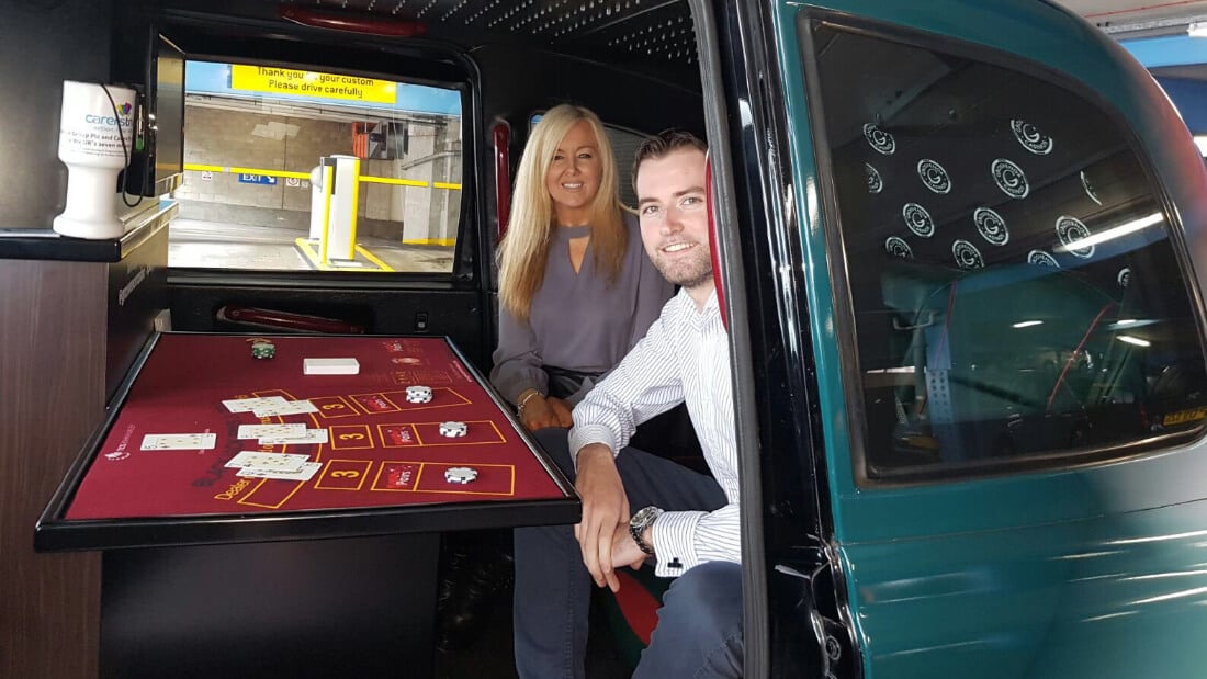 Grosnevor - casino in a UK taxicab