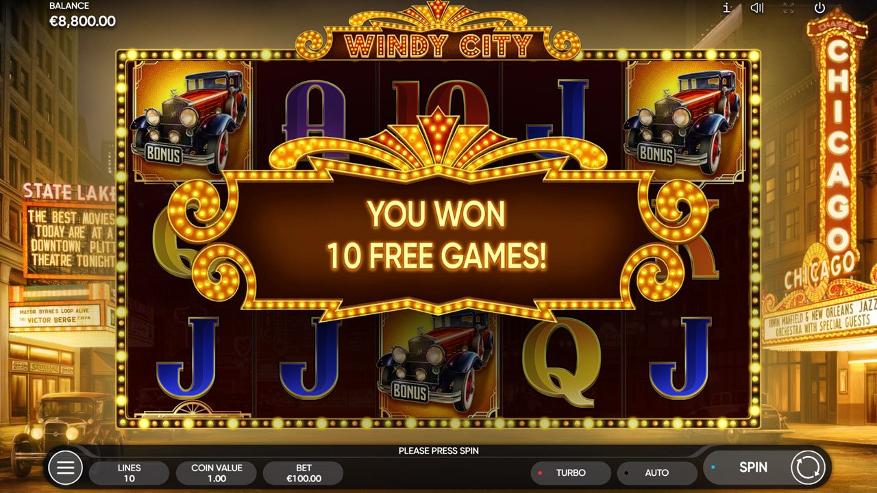 Windy City slot - 10 Free Spins