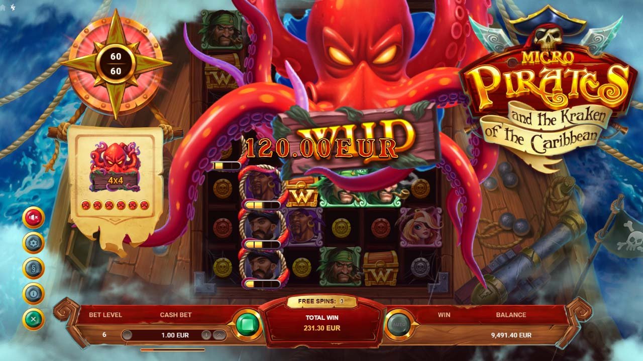 Micropirates and the Kraken of the Caribbean - free spins