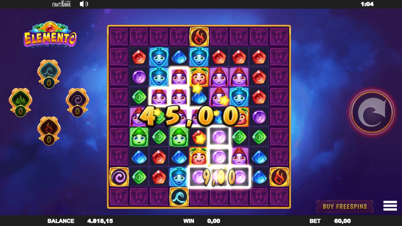 Elemento online slot by Fantasma Games