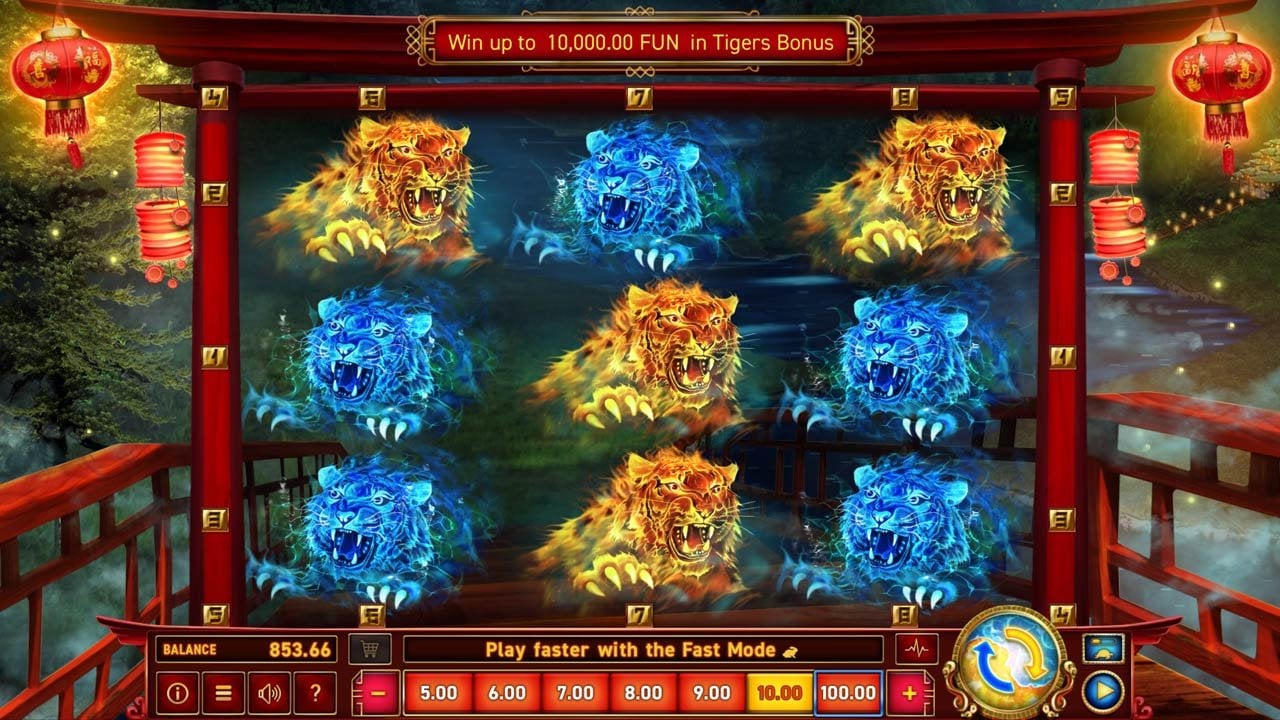 9 Tigers slot - Main Screen