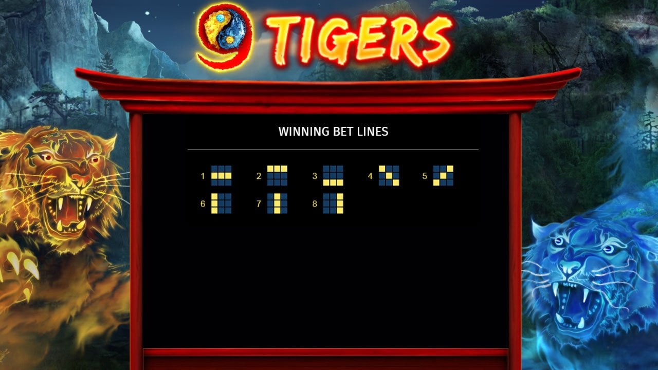 9 Tigers slot - Paylines