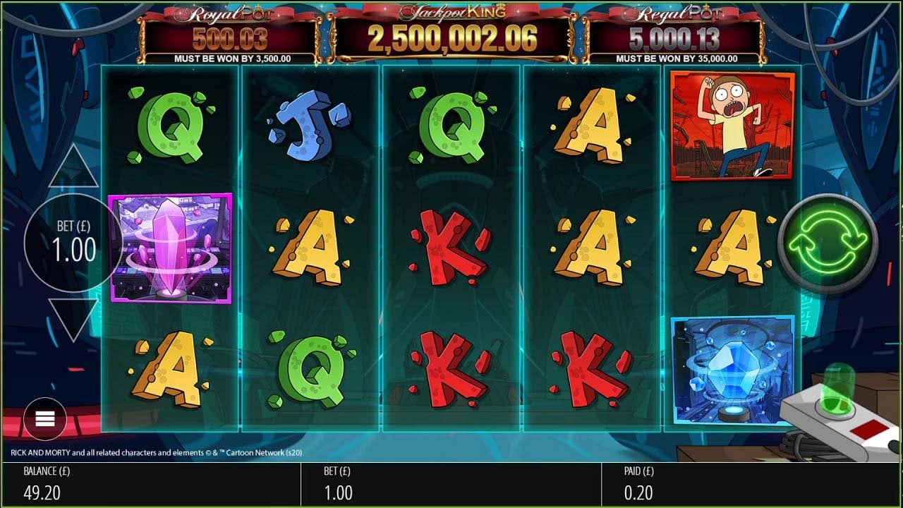 Rick and Morty Wubba Lubba Dub Dub Jackpot King progressive slot