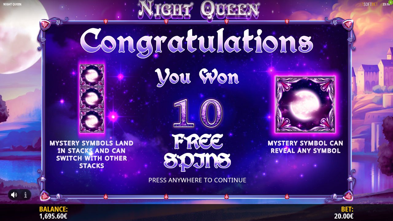 Night Queen - Free Spins Load screen