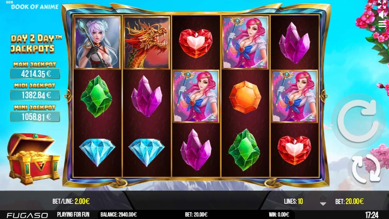 Book of Anime slot by Fugaso - base game screenshot