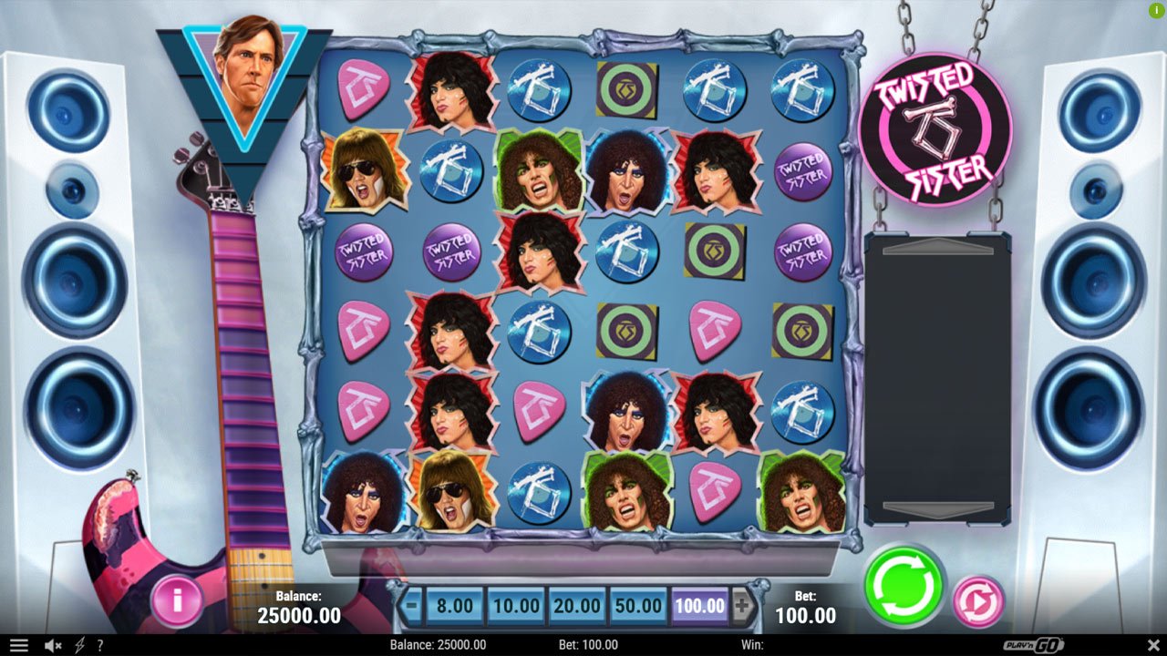 Twisted Sister slot - main screen