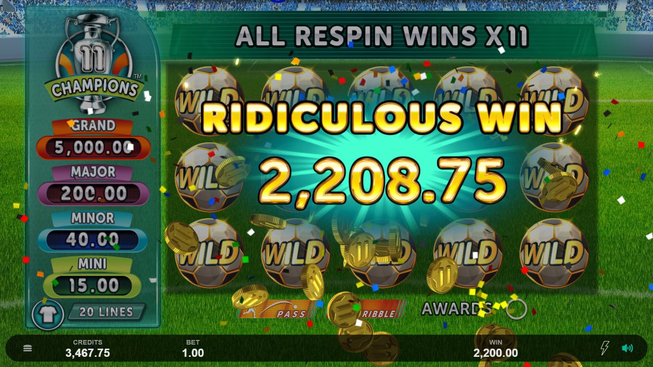11 Champions - Ridiculous Win screen