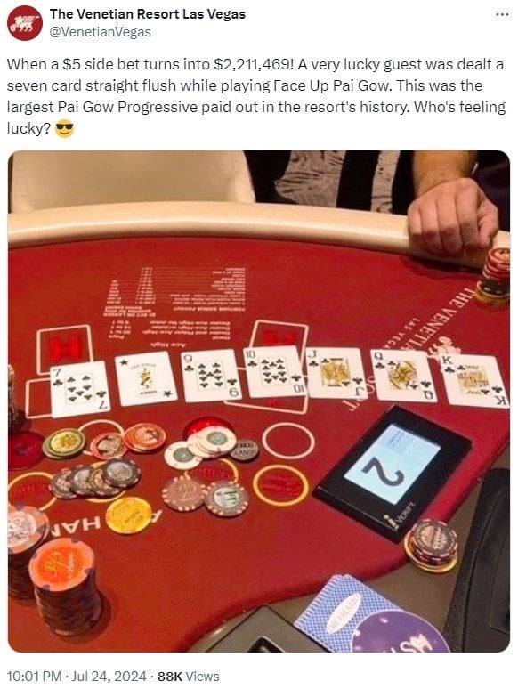 $2.2 million Pai Gow win at The Strip Las Vegas