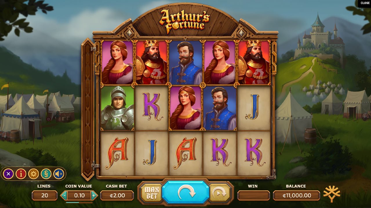 Arthur's Fortune slot - Main Screen