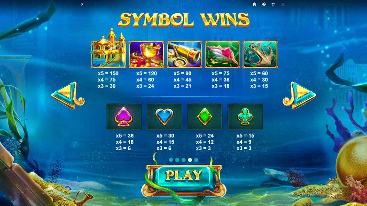 Atlantis slot - Symbol Wins