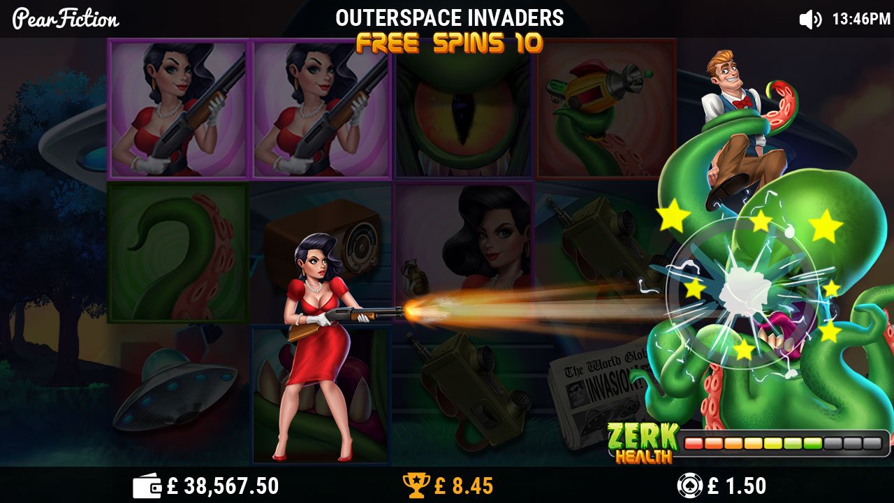 Outerspace Invaders slot by PearFiction Studios