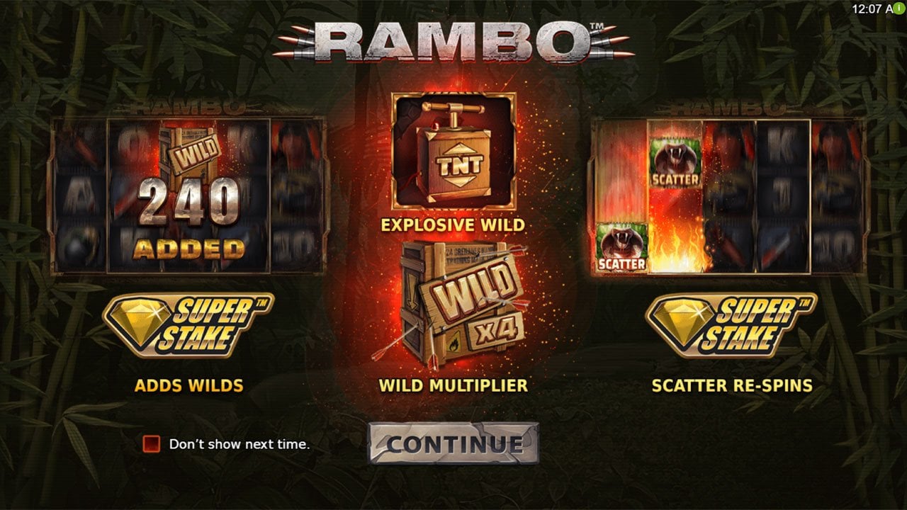 Rambo slot - Feature load screen