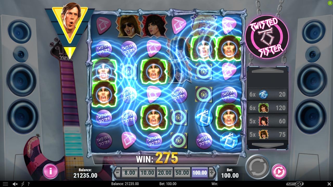 Twisted Sister slot - Screaming Symbols