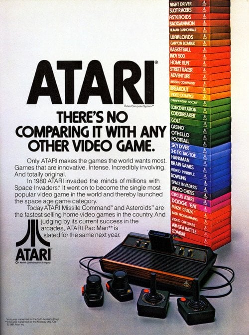 Vintage Atari Console advert