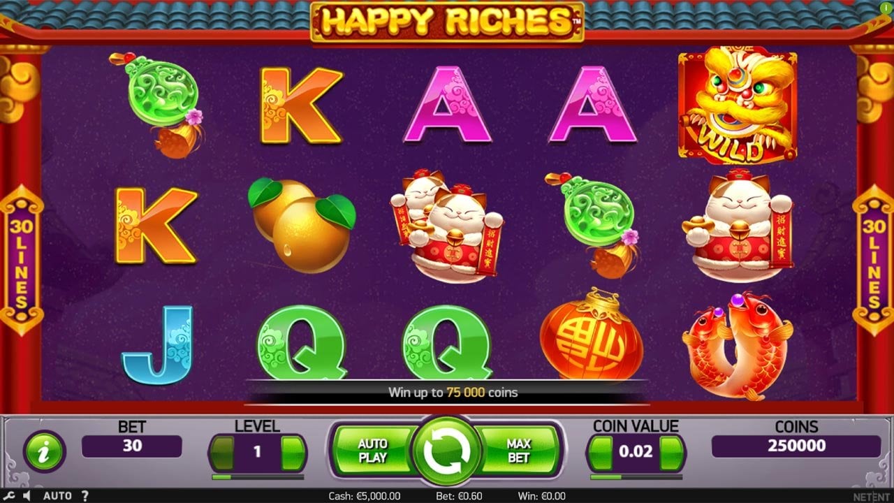 Happy Riches slot - Main screen