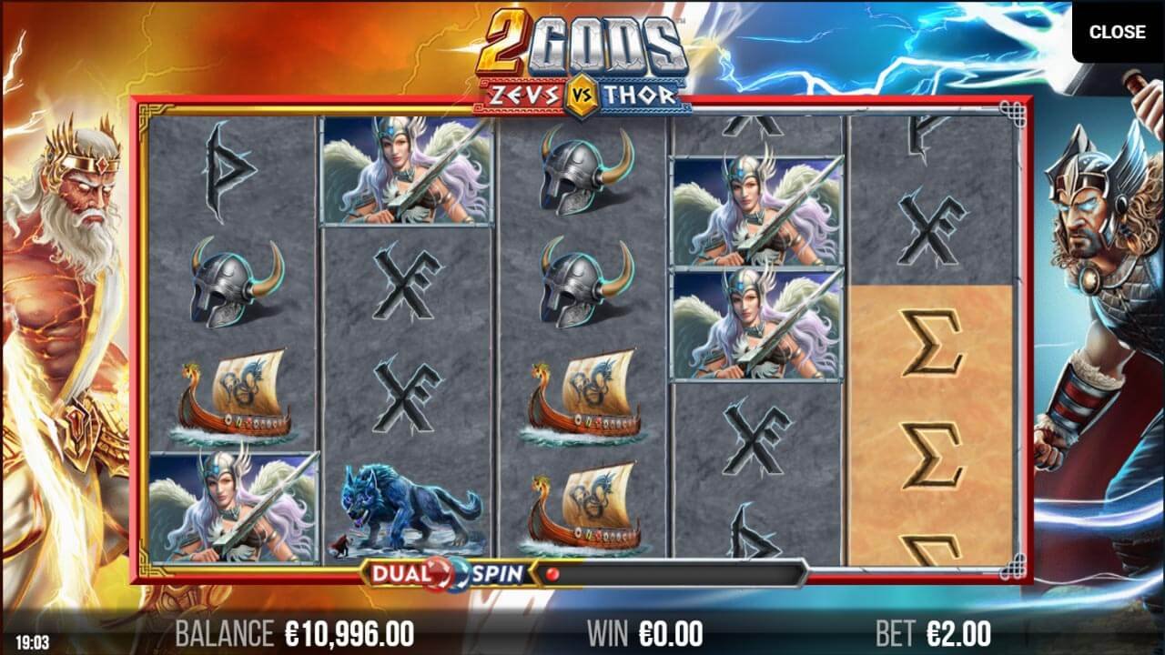 2 Gods Zeus vs Thor by Yggdrasil