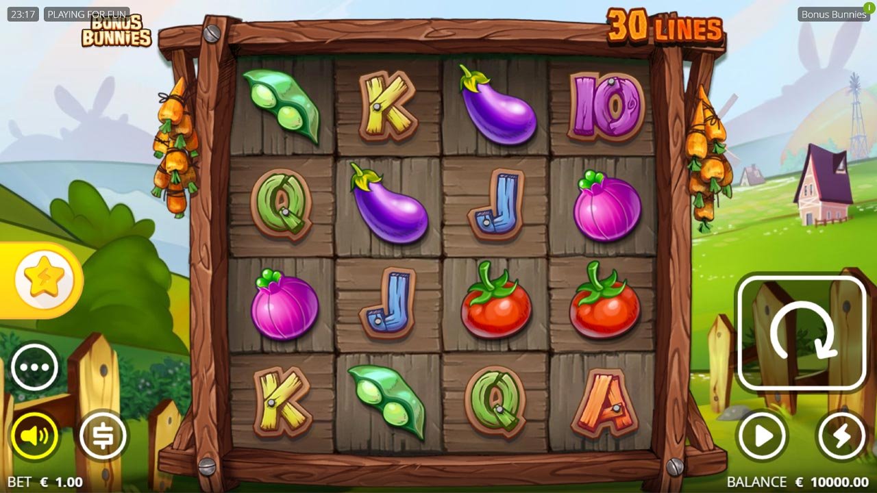 Bonus Bunnies slot - Main Screen