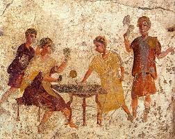 ancient gambling scene