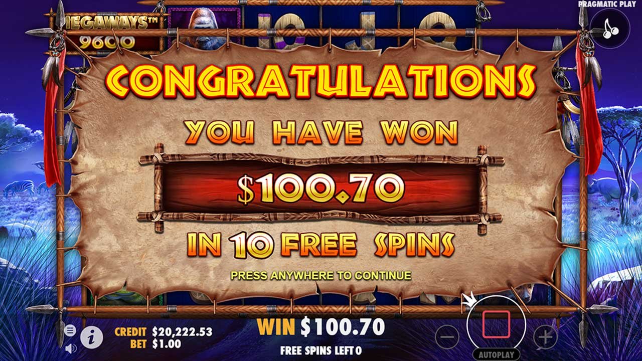 Free Spins Win - Great Rhino Megaways