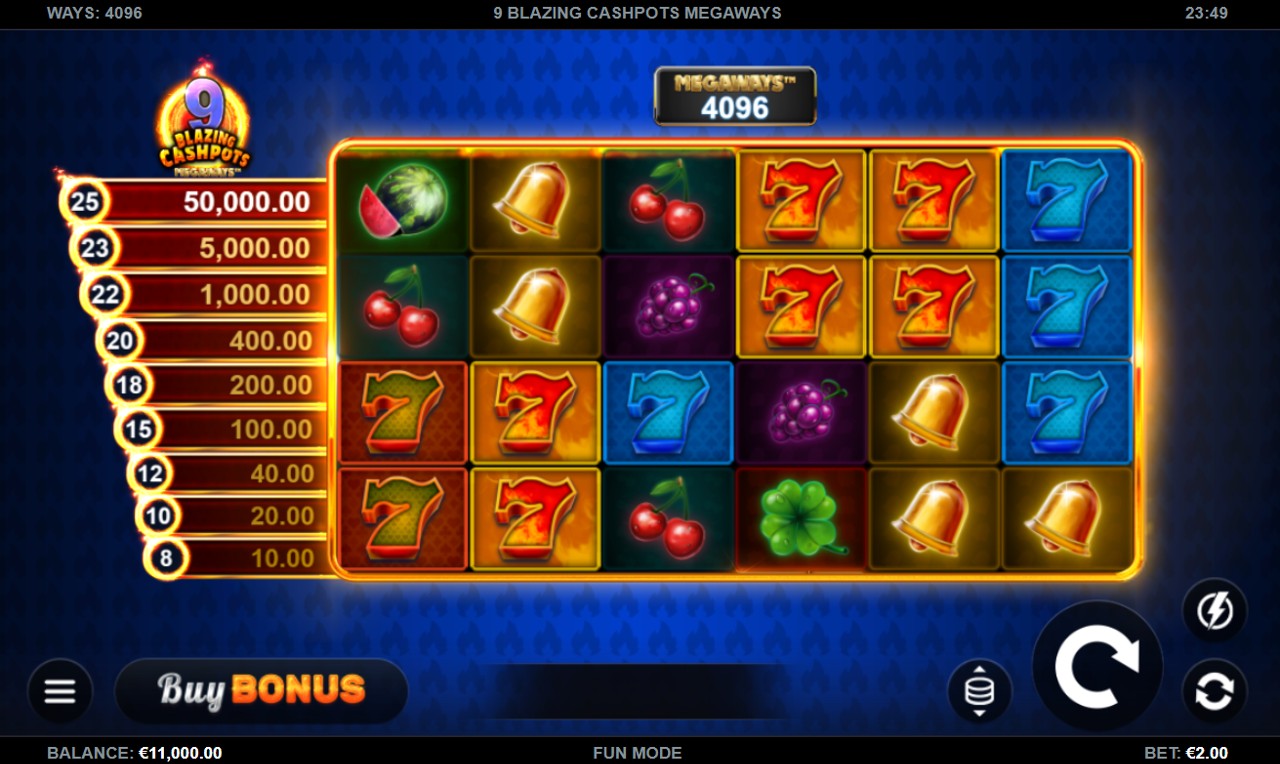 9 Blazing Cashpots Megaways slot