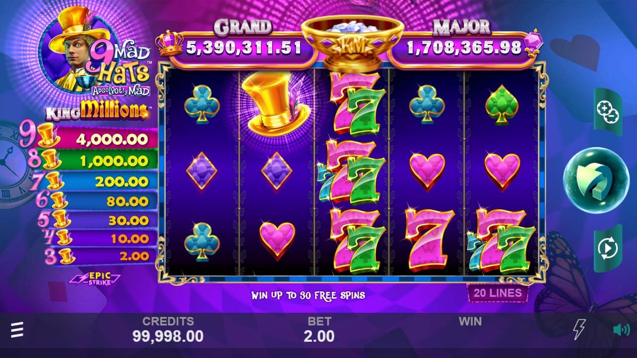 9 Mad Hats King Millions Slot