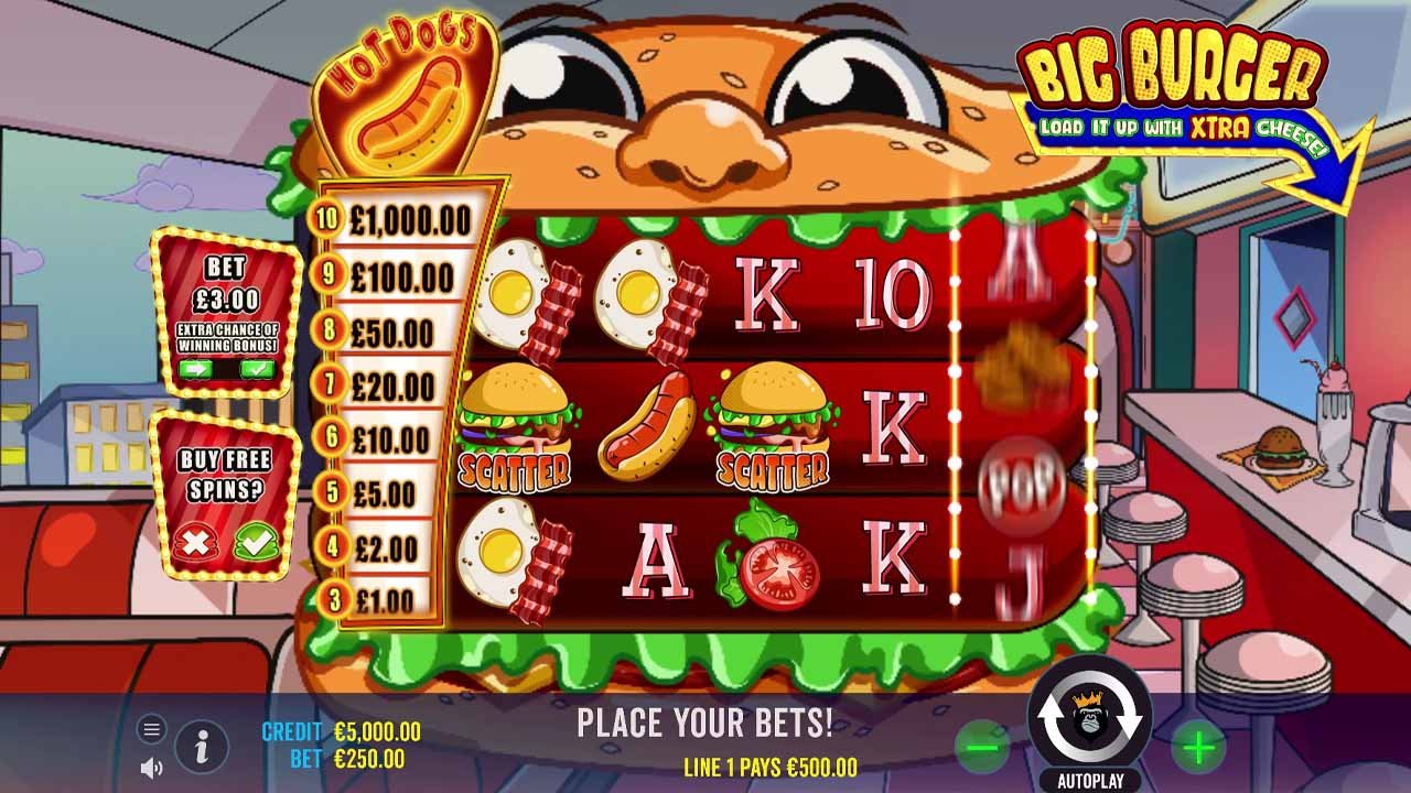 Big Burger Load it up with Xtra Cheese video slot - Pragmatic Play