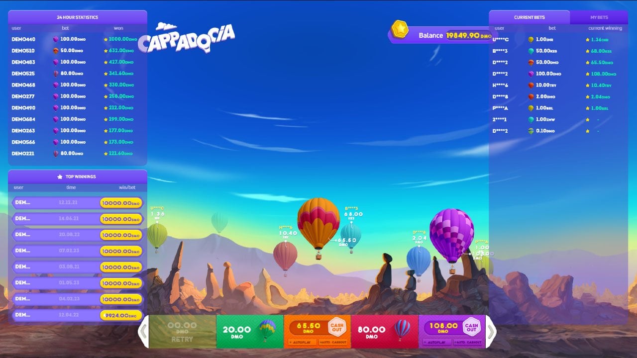 Cappadocia crash game screenshot