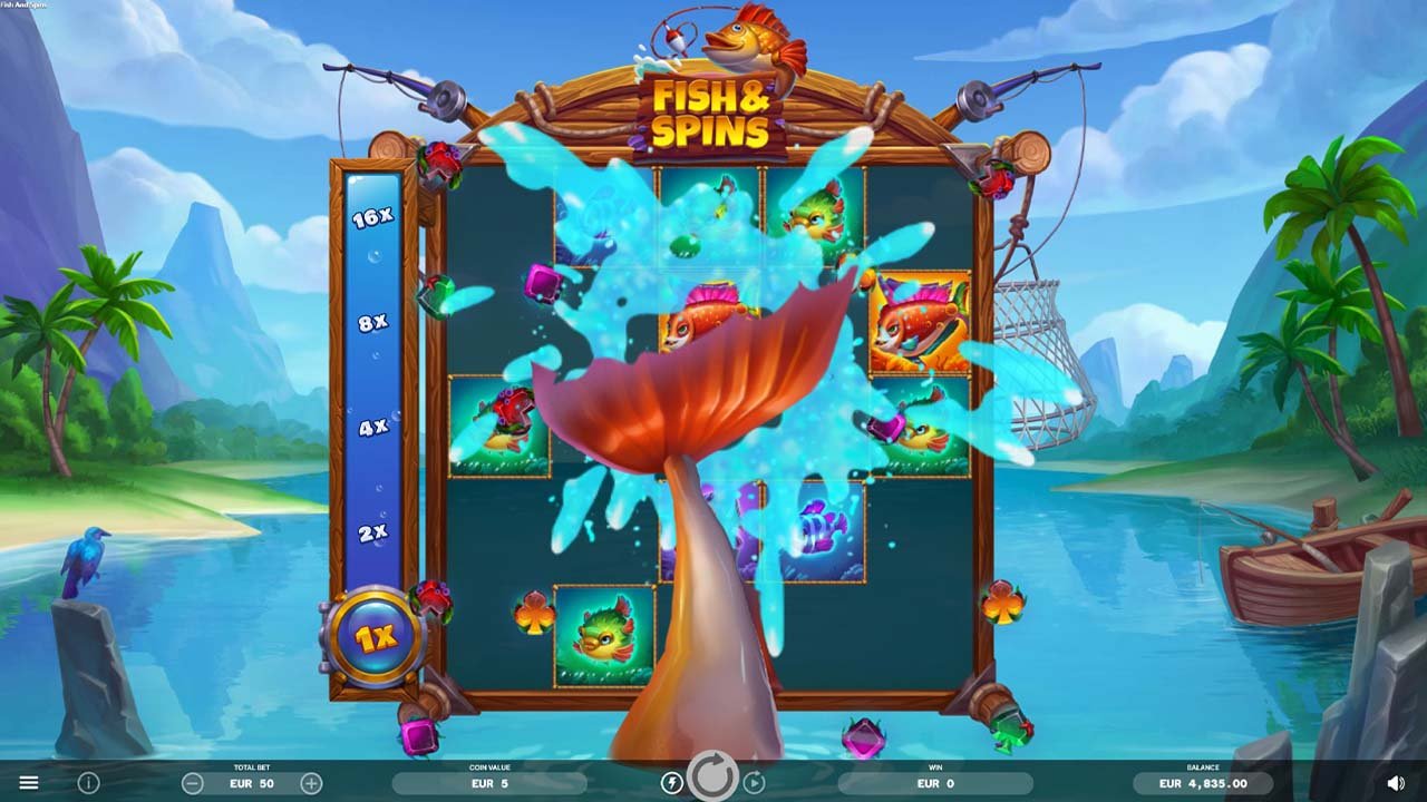 Fish & Spins - Splash feature