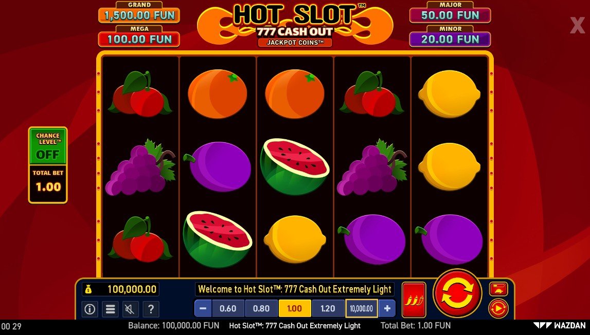 Hot Slot: 777 Cash Out Extremely Light