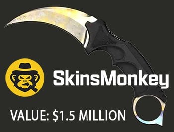 Karambit Case Hardened knife skin from CS:GO worth $1.5 million