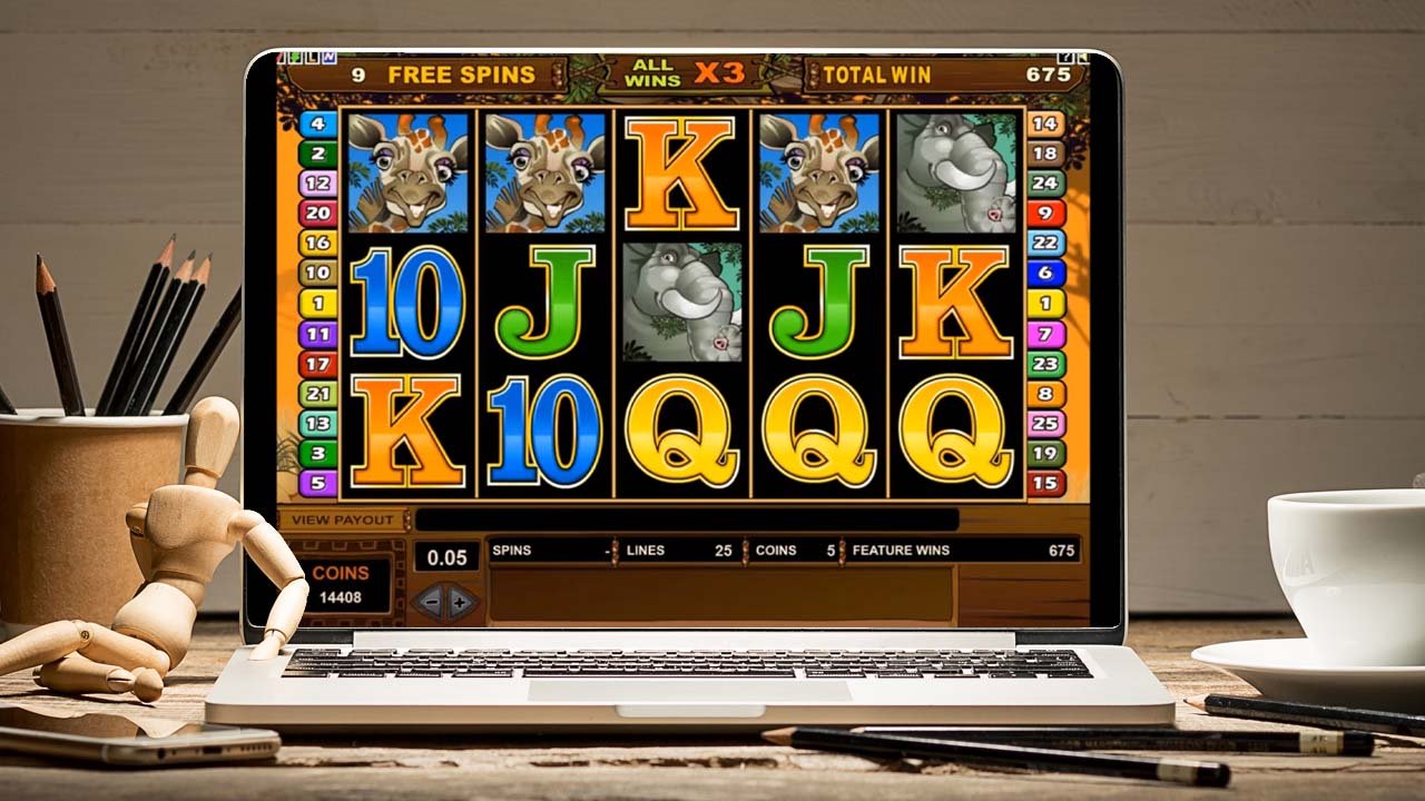 Mega Moolah Progressive Jackpot Slot on a Laptop