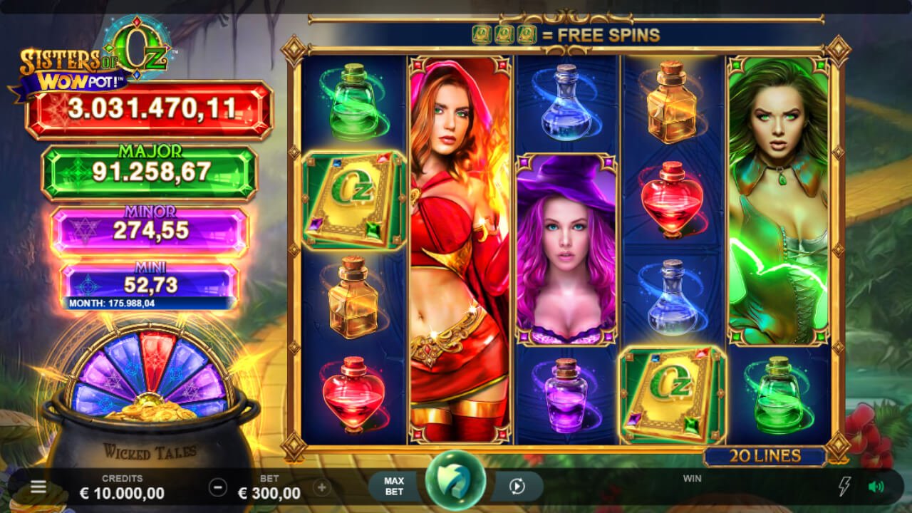 Microgaming - Sisters of Oz WowPot progressive jackpot slot