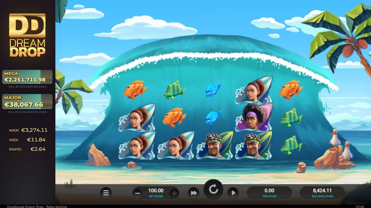 Relax Gaming - Cowabunga Dream Drop jackpot slot