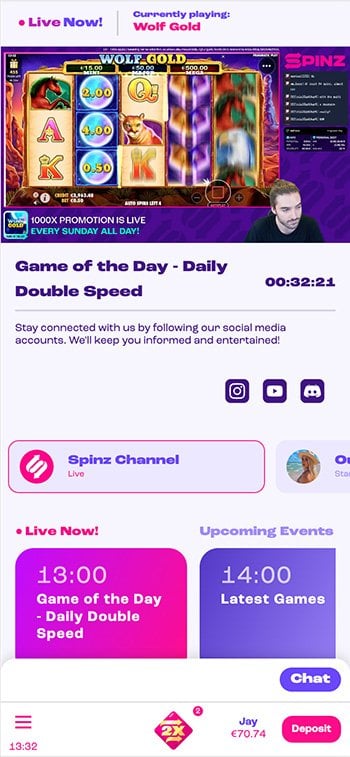 SPINZ - live streaming slots entertainment