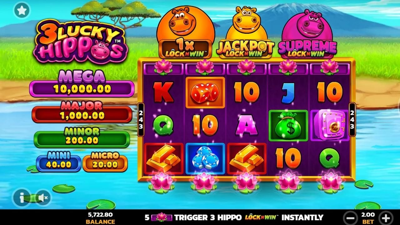 Three Lucky Hippos