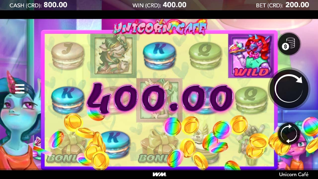 Unicorn Cafe slot - Main Screen