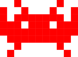 Red Space Invaders Crab