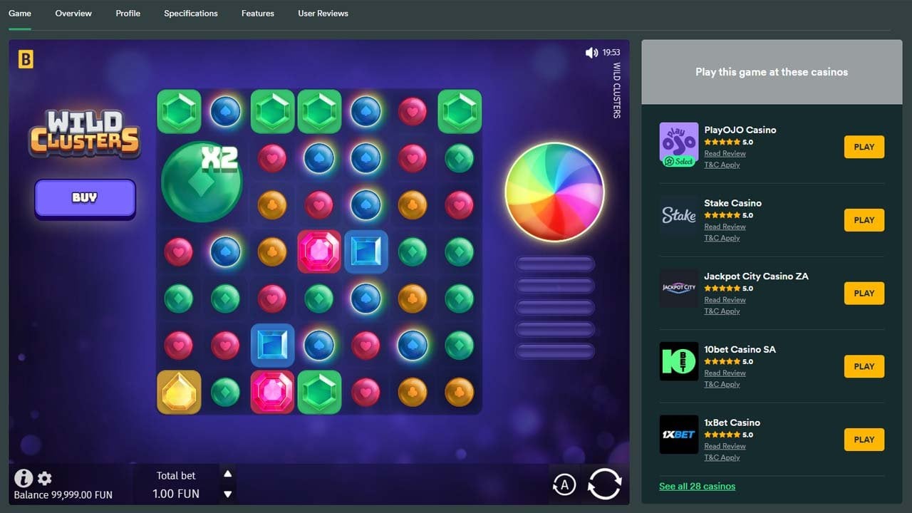 wild clusters slot - BGaming
