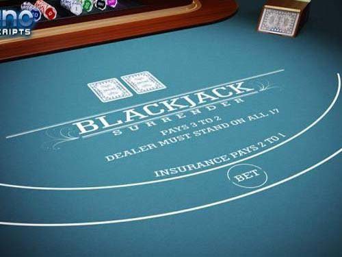 Blackjack 21 Surrender 2D Game by CasinoWebScripts