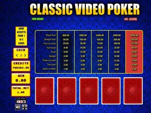 Classic Video Poker Game by CasinoWebScripts