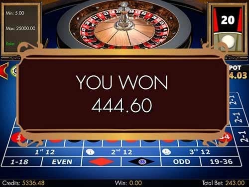 Jackpot Roulette No-Zero 3D Advanced Game by CasinoWebScripts