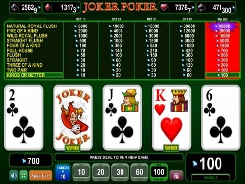 EGT Joker Poker Video Poker