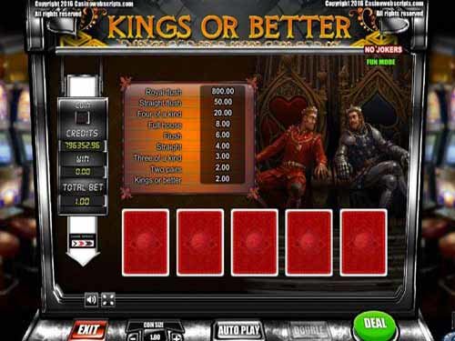 Kings Or Better Game by CasinoWebScripts