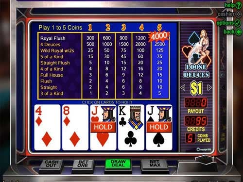 Loose Deuces Video Poker