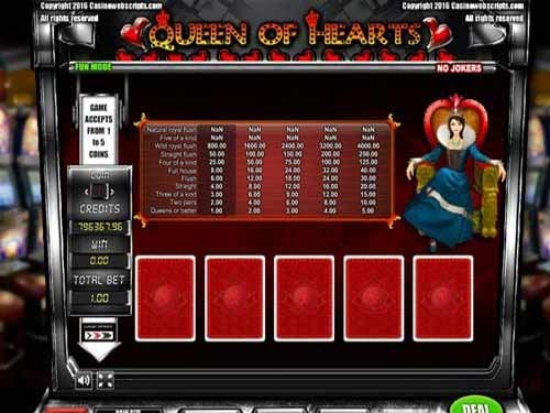 Queen Of Hearts Game by CasinoWebScripts