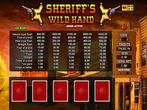 Sheriff Wild Hand Game by CasinoWebScripts